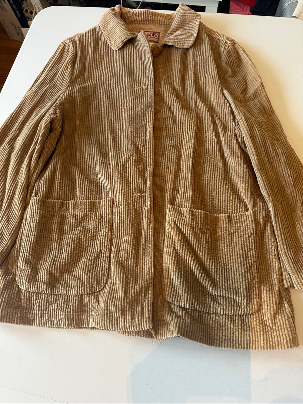 April Cornell Corduroy Button-Front Jacket in Camel